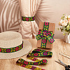 Ethnic Style Floral Pattern Embroidery Polyester Ribbons OCOR-WH0104-04B-5