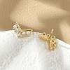 Brass Micro Pave Clear Cubic Zirconia Stud Earrings EJEW-R016-26G-06-3