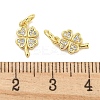 Rack Plating Brass Micro Pave Clear Cubic Zirconia Charms KK-Q814-08G-3