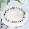 304 Stainless Steel Infinity Link Chain Bracelets for Women Men BJEW-F488-53A-P-1