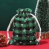Christmas Themed Burlap Drawstring Bags XMAS-PW0001-236F-1