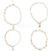 4Pcs 4 Style Natural Shell & Imitation Pearl Beaded Necklaces Set NJEW-AN0001-53-1