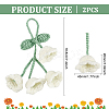 2Pcs Crochet Lily of The Valley Polyester Car Hanging Pendant HJEW-FG0001-14A-2