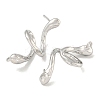 Brass Ear Studs Findings LS-KK-R154-02P-2