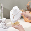 Bust PU Leather & Wooden Necklace Display Stands NDIS-WH0020-02A-01-3