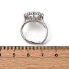 Flower Brass Micro Pave Clear Cubic Zirconia Cuff Ring Settings KK-D378-32P-4