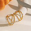 304 Stainless Steel Pave Cubic Zirconia Tassel Hoop Earrings for Women WB3830-3