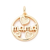 Mother's Day Brass Pendants KK-D360-19G-1