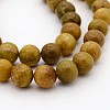Natural Larderite Shoushan Tianhuang Stone Round Bead Strands G-E252-26-8mm-1