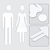 Acrylic TOILET Sign Stickers DIY-WH0569-66B-01-5
