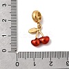 304 Stainless Steel Red Enamel Fruit European Dangle Charms STAS-D153-26G-3