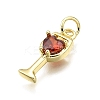Brass Micro Pave Cubic Zirconia Pendants X-KK-Z100-21G-02-2