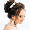 4Pcs 4 Style Flower Crystal Rhinestone Pearl Hair Barrettes OHAR-GO0001-08-6