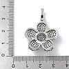 Rack Plating Brass Micro Pave Clear Cubic Zirconia Pendants KK-G515-63P-02-3