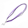 Waxed Cord and Organza Ribbon Necklace Making LS-X-NCOR-T002-193-2