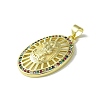 Real 18K Gold Plated Brass Micro Pave Clear Cubic Zirconia Pendants KK-H472-34G-01-2