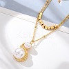 304 Stainless Steel Double Layer Necklaces NJEW-Z061-02G-2