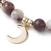 8mm Round Natural Plum Blossom Tourmaline Beaded Stretch Bracelets BJEW-JB10469-02-3