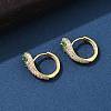 Brass Cubic Zirconia Hoop Earrings EJEW-D301-05G-02-3