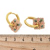 Brass Rhombus Hoop Earrings EJEW-R016-13G-03-5