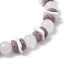 Round Natural White Jade Beads Stretch Bracelets BJEW-JB11818-02-4