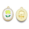 Rack Plating Alloy Enamel Pendants PALLOY-S132-337G-2