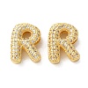 Rack Plating Brass Micro Pave Cubic Zirconia Slide Charms LS-KK-C084-34G-R-1