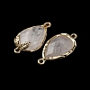 Natural Quartz Crystal Faceted Teardrop Connector Charms G-B081-03G-16-1