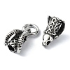 Tibetan Style 304 Stainless Steel Spring Gate Rings FIND-Z046-03AS-02-3