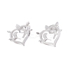 Non-Tarnish Heart 304 Stainless Steel Stud Earrings for Women LS-EJEW-Z017-05P-1