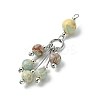 Synthetic Aqua Terra Jasper Round Tassel Big Pendants PALLOY-JF03281-01-3