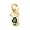 Brass Cubic Zirconia Charms KK-G554-01C-02-1