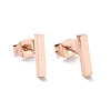 Ion Plating(IP) Cuboid 304 Stainless Steel Stud Crawler Earrings EJEW-O052-45RG-2
