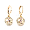 Colorful Cubic Zirconia Flower Dangle Leverback Earrings EJEW-N012-84-2