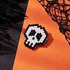 Halloween Skull Glass Seed Beads Brooch JEWB-BR00166-2