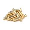 Brass Micro Pave Clear Cubic Zirconia Pendants KK-U046-04G-02-2