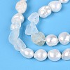 Natural Topaz Nuggets & Natural Cultured Freshwater Pearl Beads Strands PEAR-N023-01A-19-4