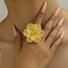 Luxurious Iron Flower Open Cuff Ring for Women's Party Dressing SW9832-2