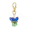 Flower Glass Pendants Decorations HJEW-MZ00248-07-2