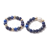 15Pcs 5 Colour Natural Gemstone & Cultured Freshwater Pearl Cuff Rings RJEW-JR01024-4