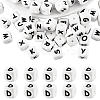 20Pcs White Cube Letter Silicone Beads 12x12x12mm Square Dice Alphabet Beads with 2mm Hole Spacer Loose Letter Beads for Bracelet Necklace Jewelry Making JX432D-1
