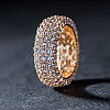 Brass Micro Pave Clear Cubic Zirconia Finger Rings for Women FS-WG796B2-09-1