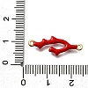 Brass Red Enamel Coral Shaped Connector Charms KK-P295-31G-3