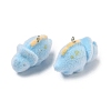 Flocking Opaque Resin Pendants RESI-F064-A16-2