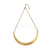 304 Stainless Steel Arc Shaped Pendant Snake Chain Necklaces for Women NJEW-B122-03G-4