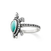 Retro Alloy and Synthetic Turquoise Finger Rings FS-WG1C352-04-3