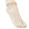 Natural Labradorite Nuggets & 304 Stainless Steel Link Chain 3 Layer Anklets for Women AJEW-AN00743-03-4