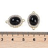Brass Micro Pave Clear Cubic Zirconia Connector Charms KK-U043-50G-04-3