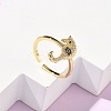 304 Stainless Steel Cubic Zirconia Cuff Open Rings for Women LS-RJEW-Z122-02G-01-1