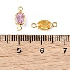 SHEGRACE Brass Pave Cubic Zirconia Oval Connector Charms XGRQ2O712-439G-3